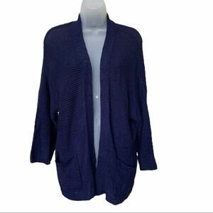 Ceny Women's Navy Cable Knit Open Front Cardigan Pockets Size Medium